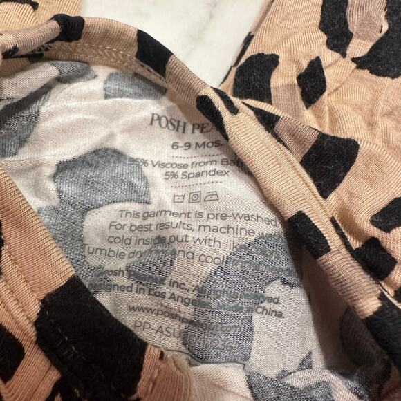 Posh Peanut Sasha Leopard Anomal Print Ruffle Romper - Picture 7 of 7